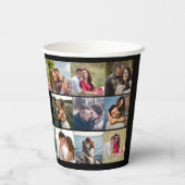 Black Photo Collage Custom Wedding Papieren Bekers (Achterkant)