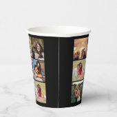 Black Photo Collage Custom Wedding Papieren Bekers (Rechts)