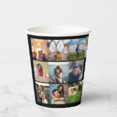 Black Photo Collage Custom Wedding Papieren Bekers (Voorkant)