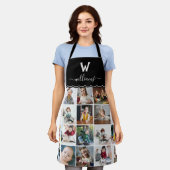 Black Photo Collage Monogrammed Schort (Gedragen)