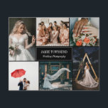 Black Photo Collage Professional-fotograaf Flyer<br><div class="desc">Dubbelzijdige flyer voor een professionele fotograaf, waar je je werk kunt laten zien in een fotocollage met ruimte voor zes van je foto's. Voeg jouw naam en specialiteit of titel of service op de cover toe. Op de achterzijde staan faux gold confetti, een profielfoto van uzelf en uw contactgegevens in...</div>