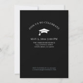 Black Photo Graduation Party Uitnodiging (Achterkant)