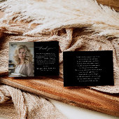 Black Photo Message Funeral Bedankkaart