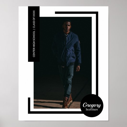 Black Photo Modern Afstuderen Poster (Voorkant)