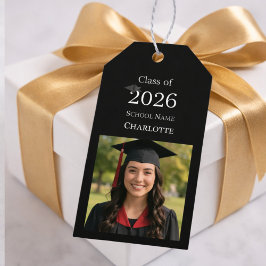 Black photo modern Graduation Party DIY Cadeaulabel