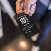 Black Photo QR Code Connect with Me Business Visitekaartje