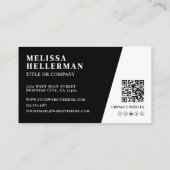 Black Photo QR Code Logo Visitekaartje (Achterkant)