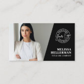 Black Photo QR Code Logo Visitekaartje (Voorkant)