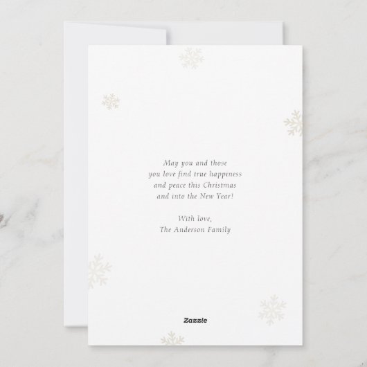 Black Photo Snowflakes Merry-kerstkaarten Feestdagenkaart (Achterkant)