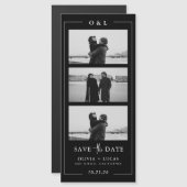 Black Photo Strip Monogram Border Magnetic Wedding (Voorkant / Achterkant)