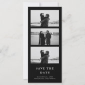 Black Photo Strip QR Code Wedding Save The Date (Voorkant)
