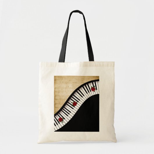 Black Piano Keys-Canvas tas (Voorkant)