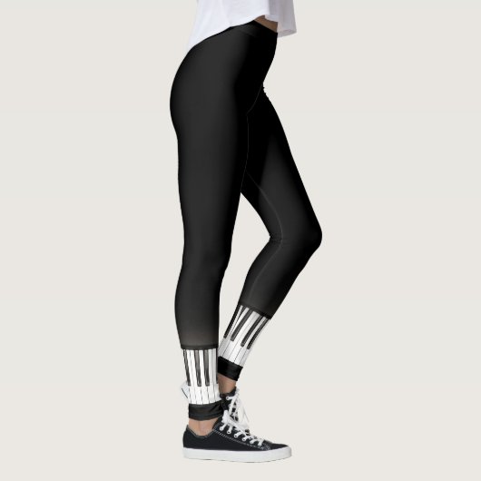Black Piano Keys Music Leggings (Rechts)
