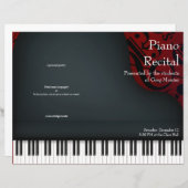 Black Piano on Red Folded Overweging Programme (Voorkant / Achterkant)