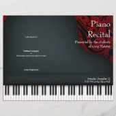 Black Piano on Red Folded Overweging Programme (Voorkant)