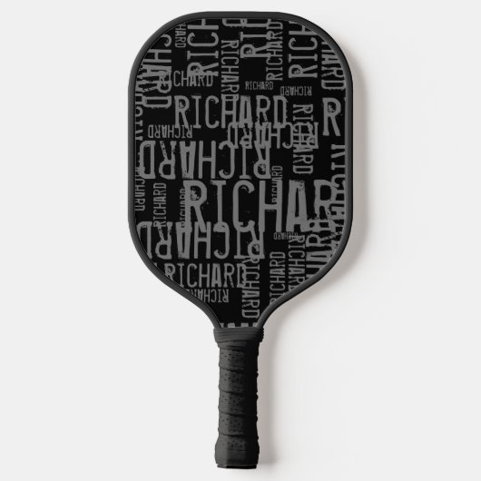Black Pickleball Paddle met grijze naam (Achterkant)