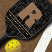 Black Pickleball Paddle met persoonlijke naam