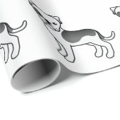 Black Piebald American Bulldog Cartoon Dog Pattern Cadeaupapier (Rol Hoek)