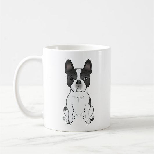 Black Piebald French Bulldog / Frenchie Cute Dog Koffiemok (Links)