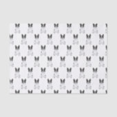 Black Piebald French Bulldog / Frenchie Pattern Tissuepapier (Voorkant)
