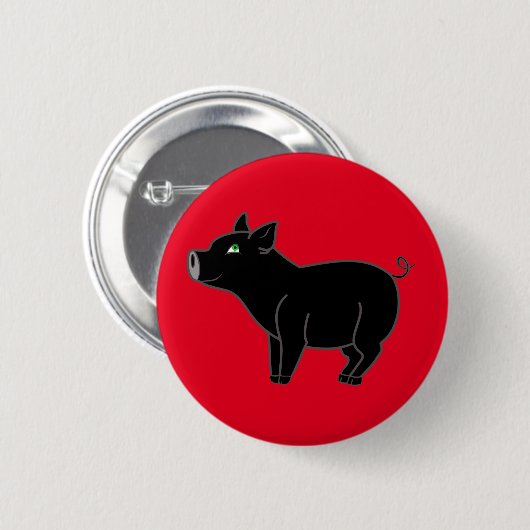 Black Pig Button (Voorkant /achterkant)