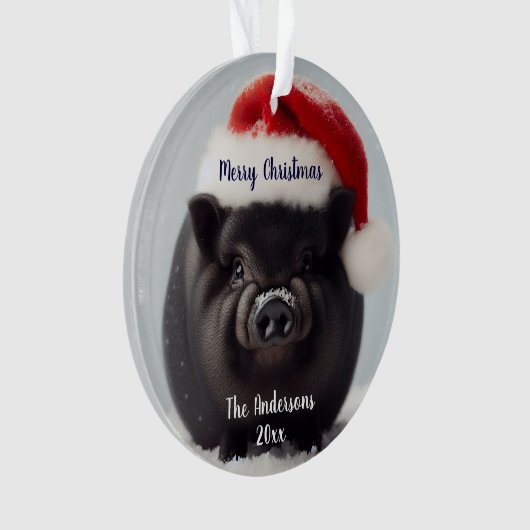 Black Pig Christmas Ornament (voorkant)