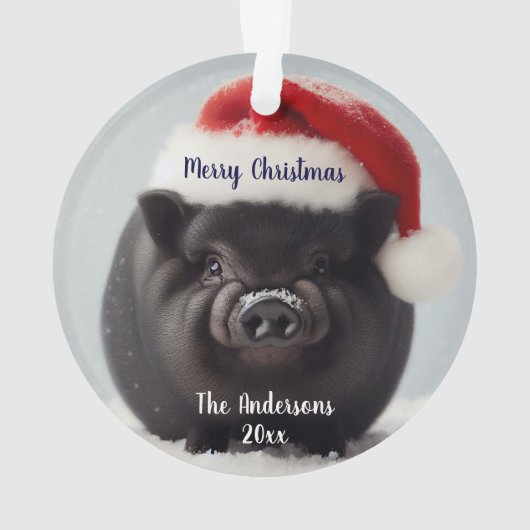 Black Pig Christmas Ornament (achterkant)