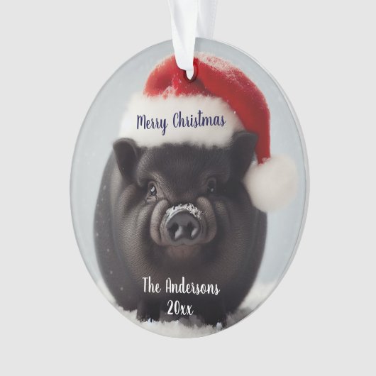 Black Pig Christmas Ornament (voorkant)