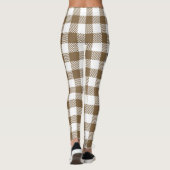 Black Pilgrim Hat on Brown Plaid - Thanksgiving Leggings (Achterkant)