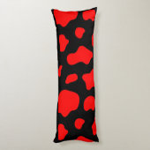 Black Pillow with Red Spots. Lichaamskussen (Achterkant (Verticaal))