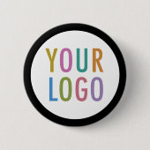 Black Pin Back Button Badge Custom Logo Geen Minim (Voorkant)