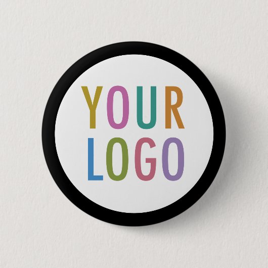 Black Pin Back Button Badge Custom Logo Geen Minim (Voorkant)