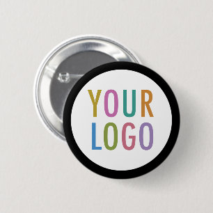 Black Pin Back Button Badge Custom Logo Geen Minim