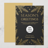 Black Pine Gold Luxe Feestdagenkaart (Voorkant / Achterkant)