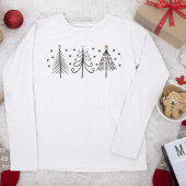 Black Pine Trees Winter Modern Kerstmis T-shirt