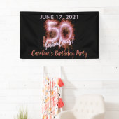 Black Pink 50 & nog steeds Fabulous 50th Birthday Spandoek (Insitu)