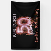Black Pink 50 & nog steeds Fabulous 50th Birthday Spandoek (Verticaal)