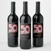 Black Pink 50 & nog steeds Fabulous 50th Birthday  Wijn Etiket (Flessen)