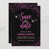 Black Pink 59ste verjaardag uitnodiging Bewaar de  (Voorkant / Achterkant)