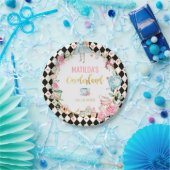 Black Pink Alice in Wonderland 1e verjaardag Favor Papieren Bordje (Feest)