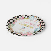 Black Pink Alice in Wonderland 1e verjaardagsfeest Papieren Bordje (Gekanteld)
