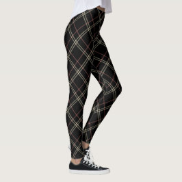 Black Pink and Beige Elegant Pset Leggings