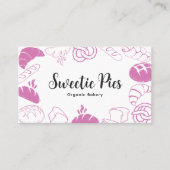 Black & Pink Baking & Cooking Bakery Illustration Visitekaartje (Voorkant)