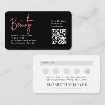 Black Pink Beauty Professional QR Code Loyalty