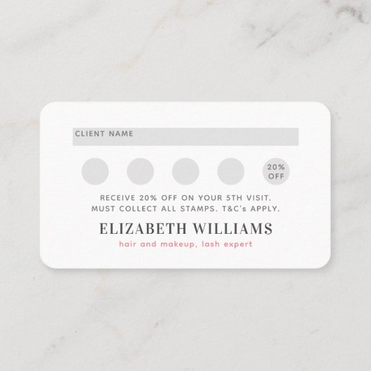 Black Pink Beauty Professional QR Code Loyalty Visitekaartje (Achterkant)