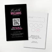 Black Pink Beauty Salon QR Code Loyalty & Black Pi Visitekaartje