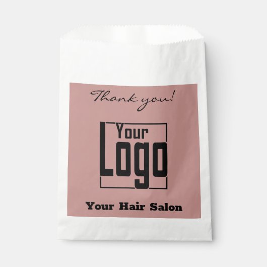 Black Pink Bedankt! Logo Bedrijfsnaam Paper Bag Bedankzakje (Voorkant)