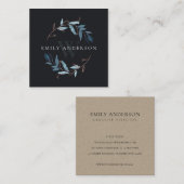 BLACK PINK BLUE FAUNA INITIAAL WREATS PROFESSIONAL VIERKANTE VISITEKAARTJE (Voorkant / Achterkant)