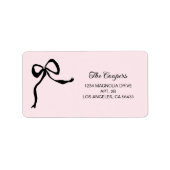 Black Pink Bow Retouradres Etiket (Voorkant)