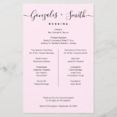 Black Pink bridal party Wedding Timeline list (Voorkant)